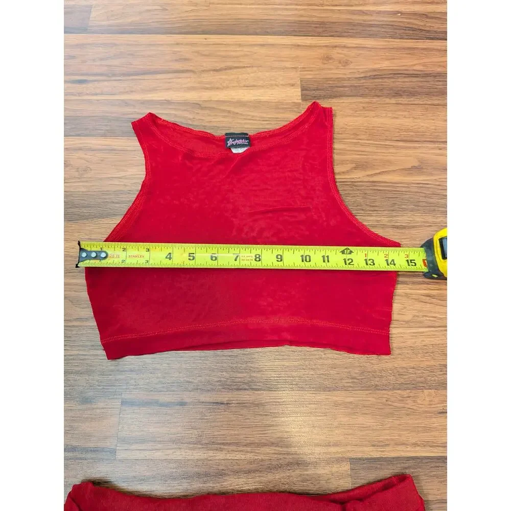 Vintage Y2K Frederick’s of Hollywood Red Two Piece Mini Skirt Set Size S/M - Picture 6 of 11